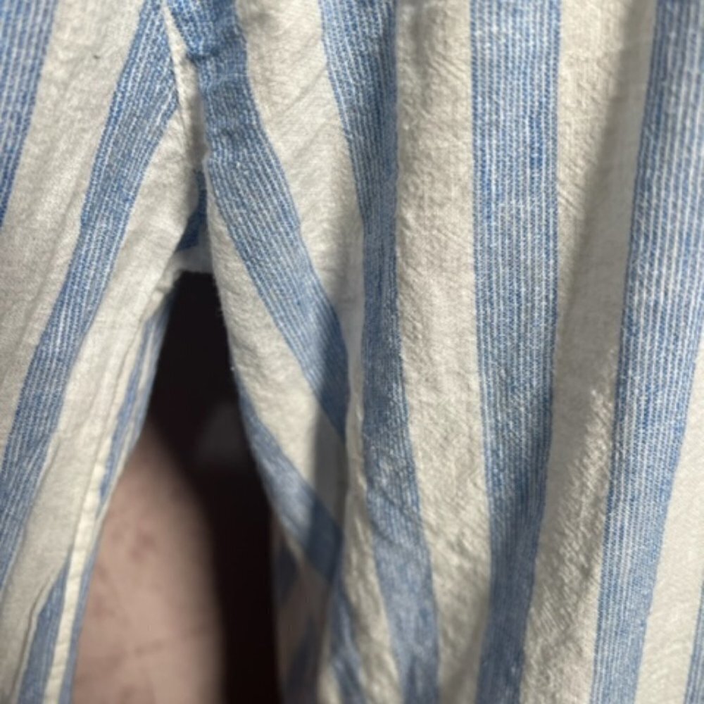 Chaps Womens Blue And White Striped Button Down Long Sleeve Shirt Size Small - Picture 6 of 8